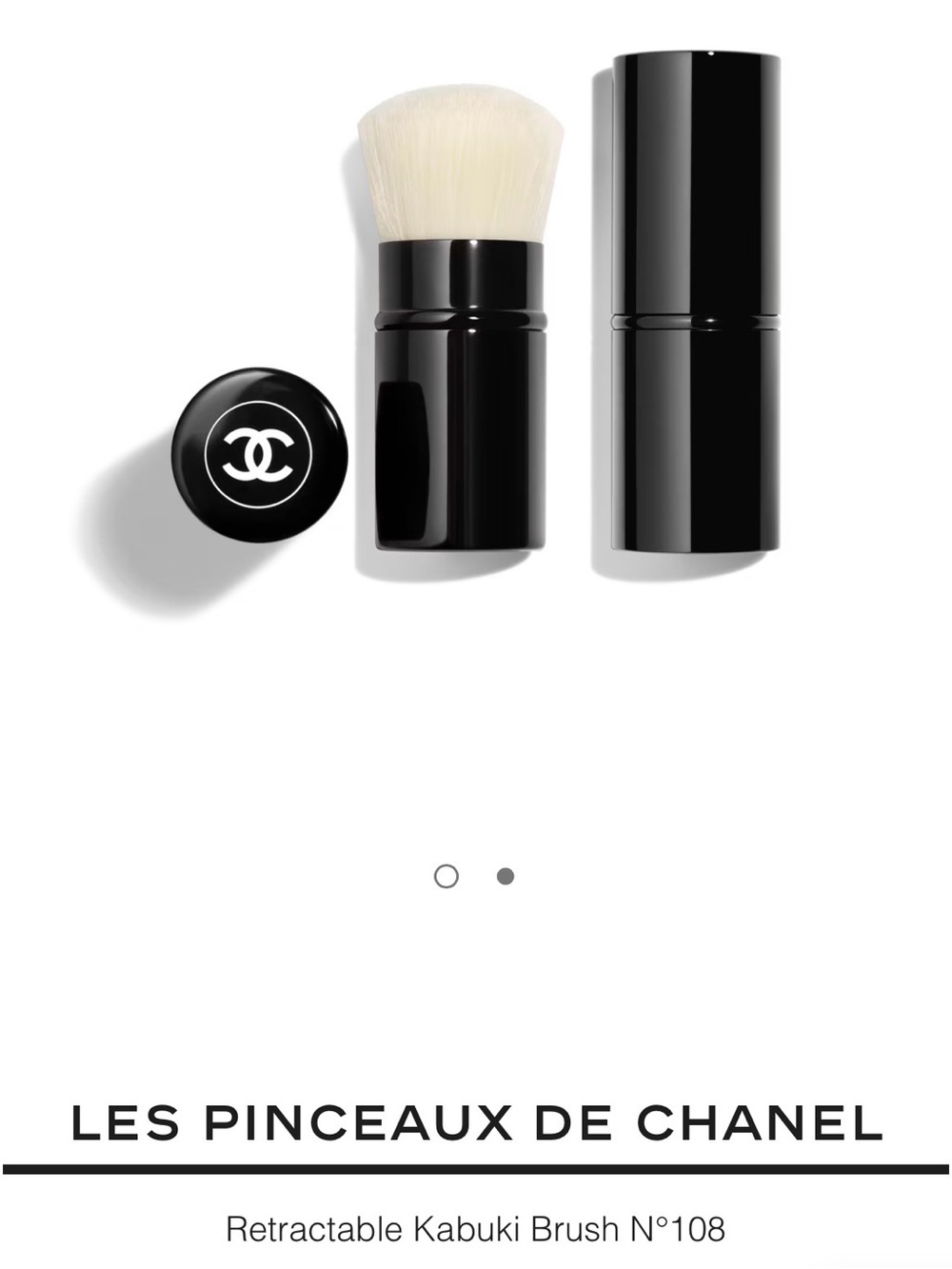 CHANEL Retractable Kabuki Brush - Black & White Bristles